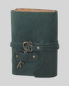 19023A LEATHER JOURNAL WITH ANTIQUE KEY TEAL