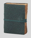 19027B 8 IN LEATHER FLORAL EMBOSSED JOURNAL BLUE