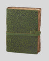 19027B 8 IN LEATHER FLORAL EMBOSSED JOURNAL EMERALD