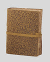 19027B 8 IN LEATHER FLORAL EMBOSSED JOURNAL LATTE