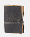 19029A LEATHER TREE EMBOSSED JOURNAL black