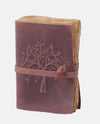 19029A LEATHER TREE EMBOSSED JOURNAL maroon
