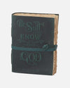 19033A 8 IN LEATHER BE STILL EMBOSSED JOURNAL DEEP TEAL