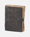 19033A 8 IN LEATHER BE STILL EMBOSSED JOURNAL BLACK