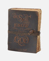 19033A 8 IN LEATHER BE STILL EMBOSSED JOURNAL BROWN