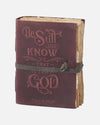 19033A 8 IN LEATHER BE STILL EMBOSSED JOURNAL WINE