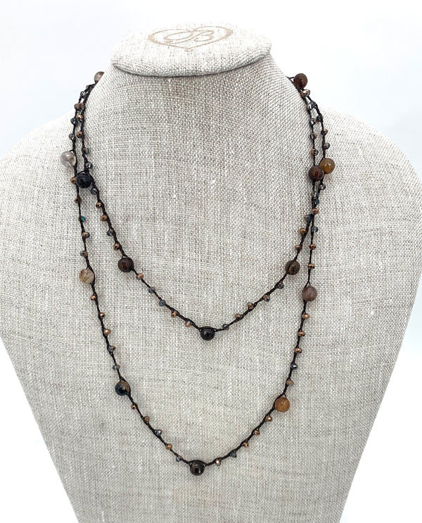 FASHION NECKLACE 13-102 brown