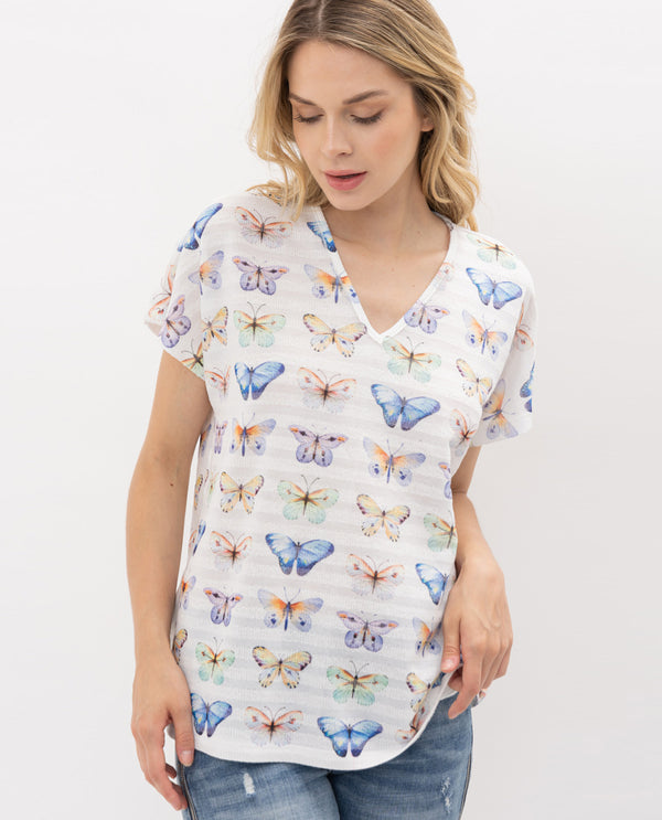 VOCAL 19483S SHORT SLEEVE OVERSIZE WITH PRINT MULTI