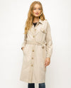 MYSTREE 19674 TONAL BLOCK TRENCH COAT BEIGE