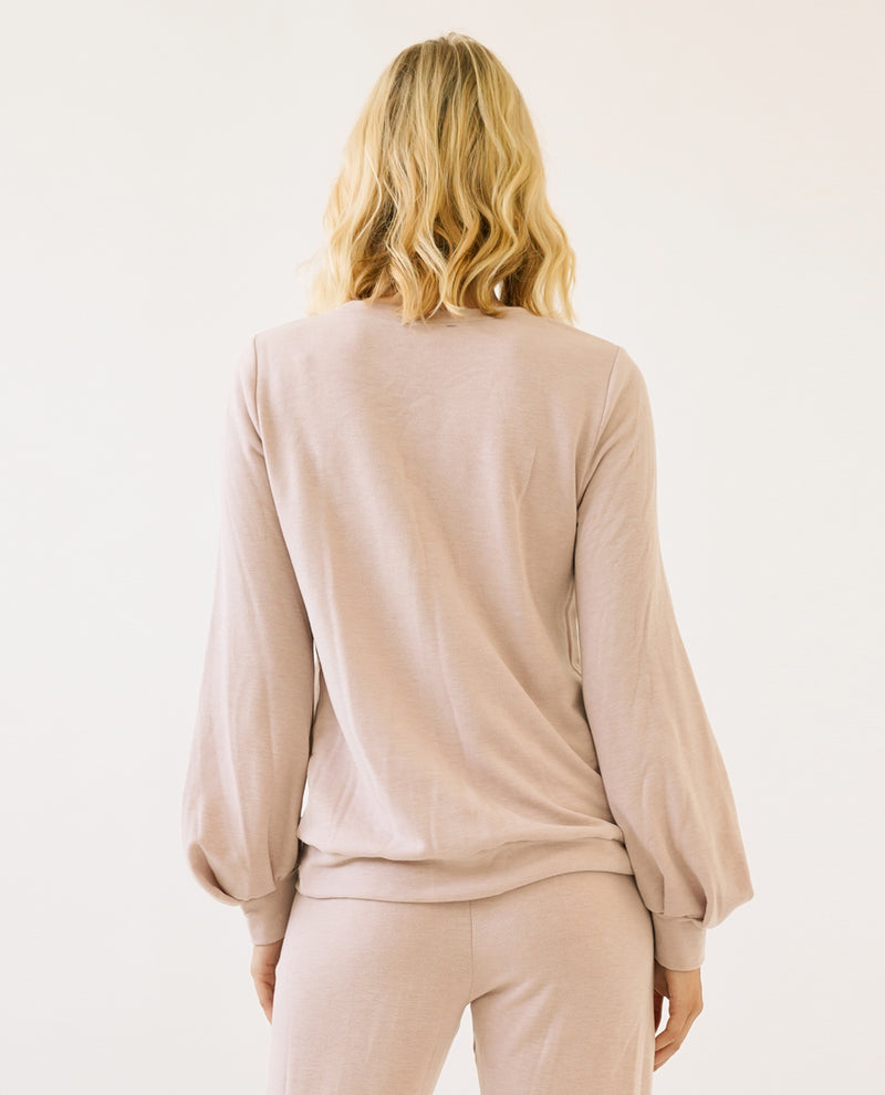 MYSTREE 20066 BRUSHED TERRY PULLOVER BLUSH