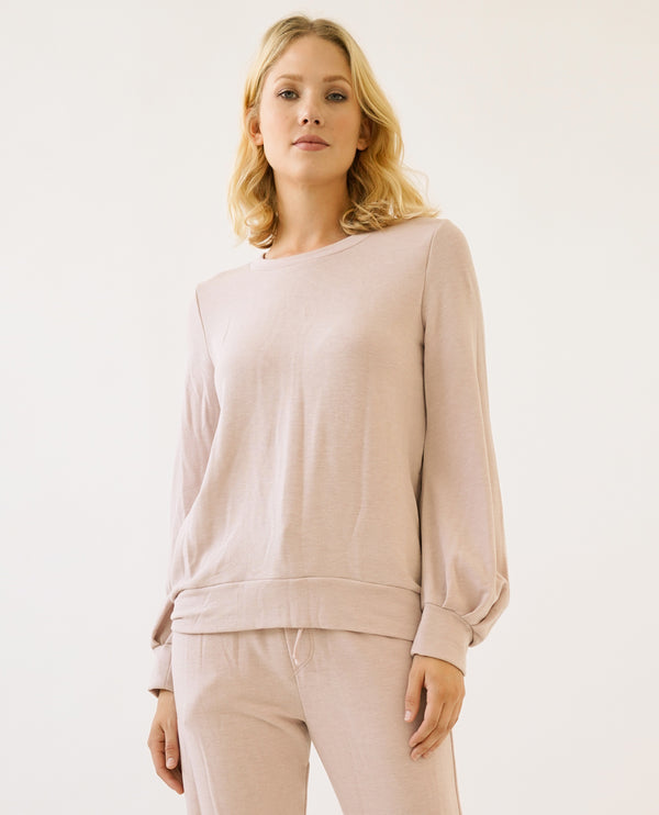 MYSTREE 20066 BRUSHED TERRY PULLOVER BLUSH
