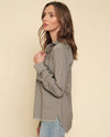 MYSTREE 20144C LINEN BLEND BUTTON SHIRT GREY