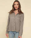 MYSTREE 20144C LINEN BLEND BUTTON SHIRT GREY
