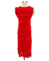 MADE IN ITALY 2031 LAYERED RUFFLE LONG DRESS RED
