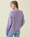 MYSTREE 20425 CABLE KNIT BUTTON CARDIGAN LAVENDER