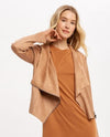 MYSTREE 20474 SNAKE PRINT DRAPE JACKET WITH SIDE ZIP WOOD