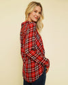 MYSTREE 20476 BUTTON DOWN PLAID SHIRT RED