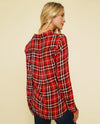 MYSTREE 20476 BUTTON DOWN PLAID SHIRT RED