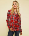 MYSTREE 20476 BUTTON DOWN PLAID SHIRT RED