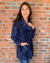 RADZOLI 20612 COWL TUNIC WITH POCKET DENIM