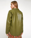 MYSTREE 20613 FAUX LEATHER SHIRT JACKET OLIVE