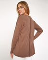 MYSTREE 20626 V-NECK DROP SHOULDER CARDIGAN BROWN