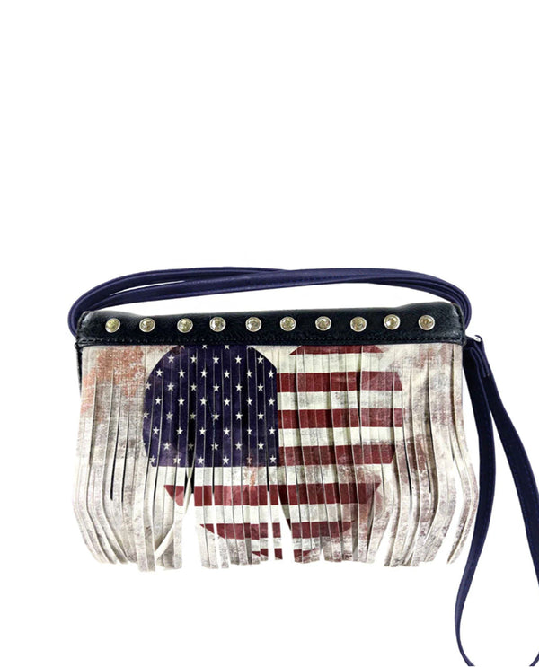 2066AFH HEART SHREDDED WALLET NAVY