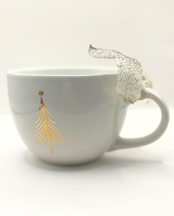 20 OZ MUG WITH GOLD TREE