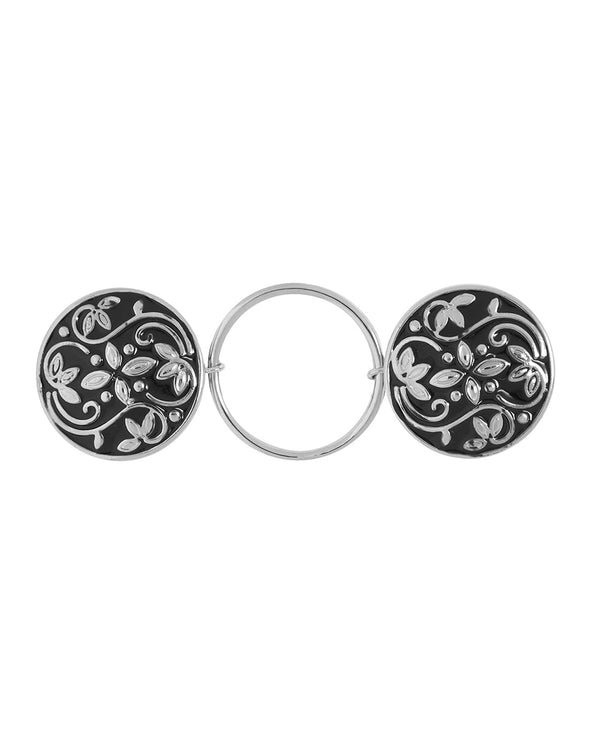 COCO & CARMEN 2135310A FASHION FASTENER...BLACK SCROLL