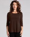 SYMPLI-F24 22110R-2 GO TO CLASSIC T RELAX, 3/4 SLEEVE 1ST DLVRY CHOCOLATE