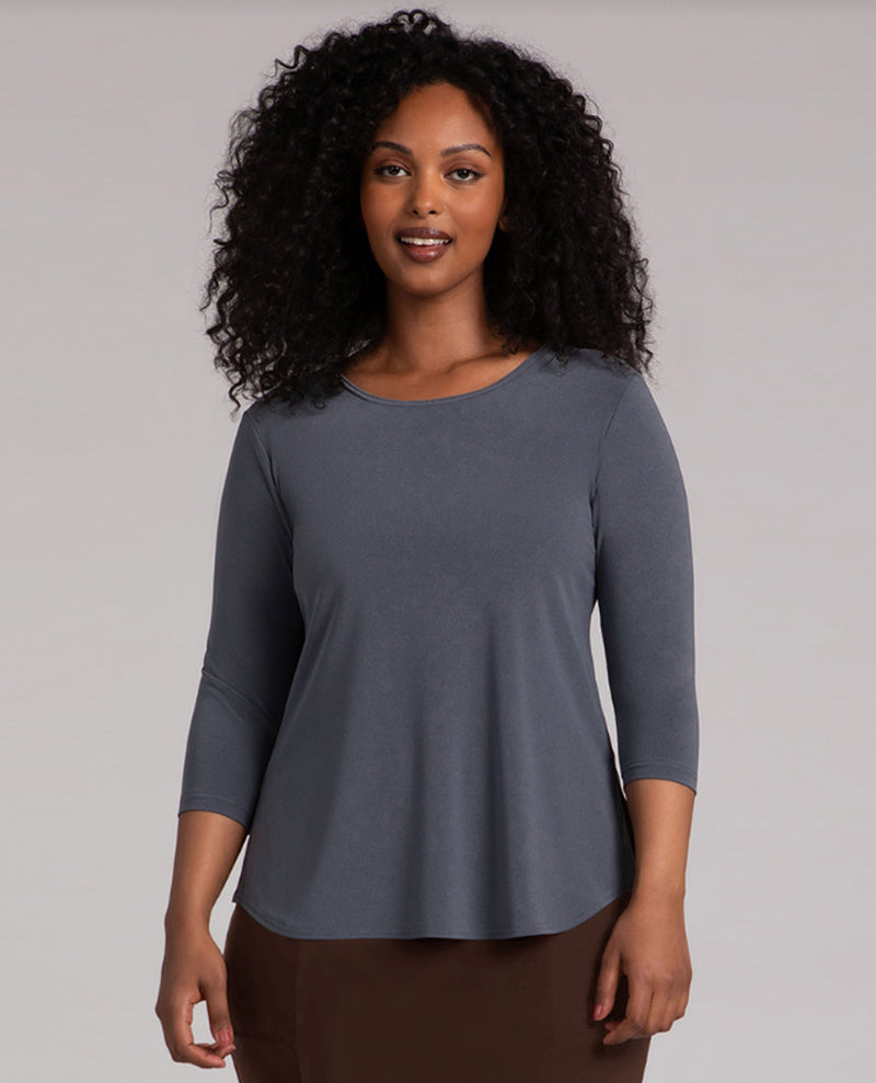 SYMPLI-F24 22110R-2 GO TO CLASSIC T RELAX, 3/4 SLEEVE 1ST DLVRY MELANGE GUNMETAL