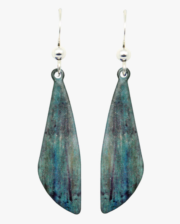 D'EARS 2237 LONG WING FOREST PAINTED EARRING