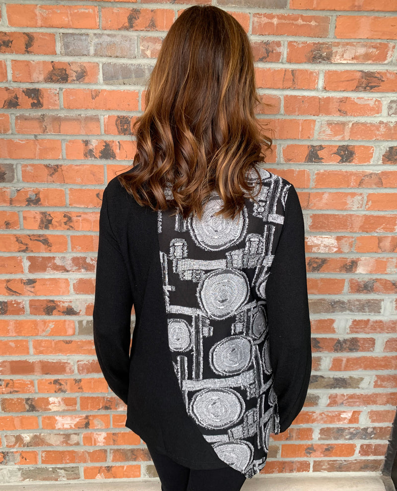 RADZOLI 22543 SPLIT SIDE TOP WITH POCKET BLACK