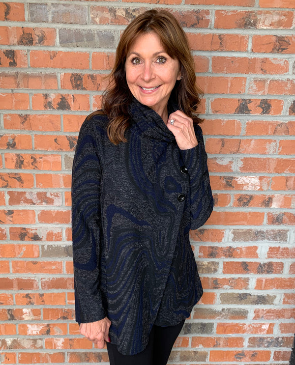 RADZOLI 22566 SIDE BUTTON COWL BLUE/BLACK