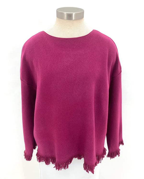 MADE IN ITALY 2298 FRINGE SWEATER magenta