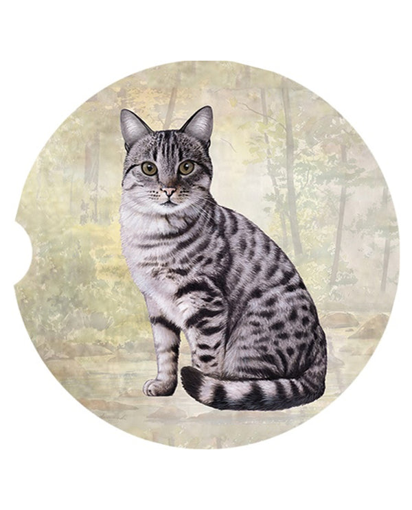 234-9 TABBY SILVER CAT CAR COASTER