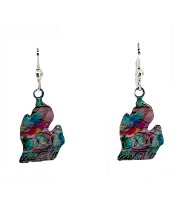 D'EARS 2380 SMALL LOWER MICHIGAN ABSTRACT EARRING
