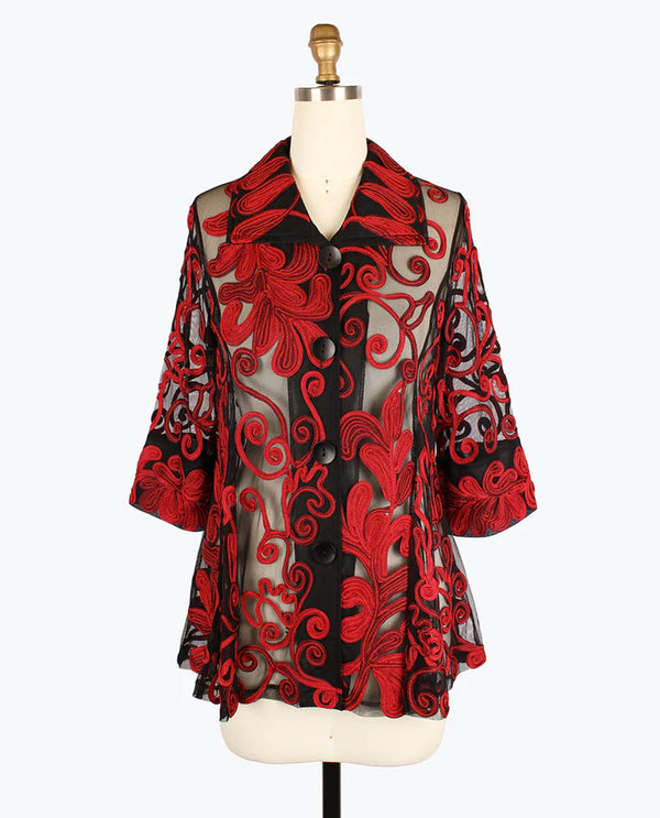 DAMEE 2394 VINE SOUTACHE JACKET red