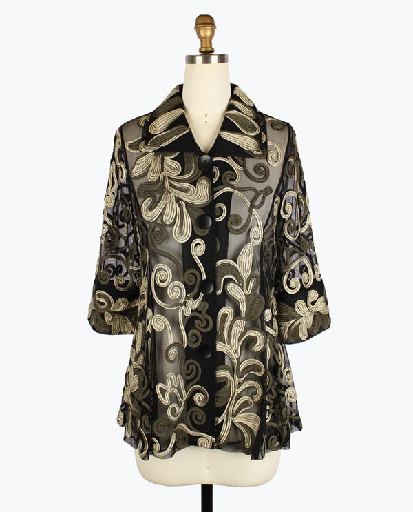 DAMEE 2394 VINE SOUTACHE JACKET olive