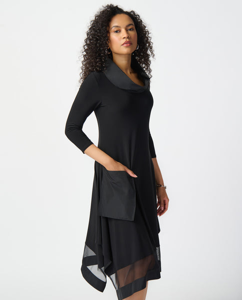 JOSEPH RIBKOFF 241206 COWL NCK 3 4 SLEEVE HANDKERCHIEF DRESS