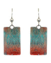 D'EARS 2433 SMALL RECTANGLE TURQUOISE PATINA EARRING