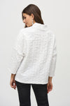 JOSEPH RIBKOFF 244104 JACQUARD KNIT TOP OFF WHITE