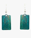 D'EARS 2458 SMALL RECTANGLE RUSTY TURQUOISE EARRING