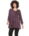 PARSELY & SAGE 24F546T GABBY MINERAL WASH TUNIC plum