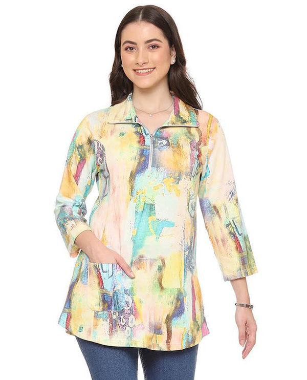 PARSLEY AND SAGE 24T45T17 COLBY ZIPPERED TUNIC
