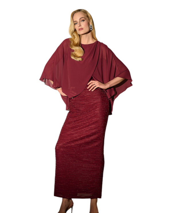 JOSEPH RIBKOFF 253739 MAXI SHEATH RUCHED DRESS