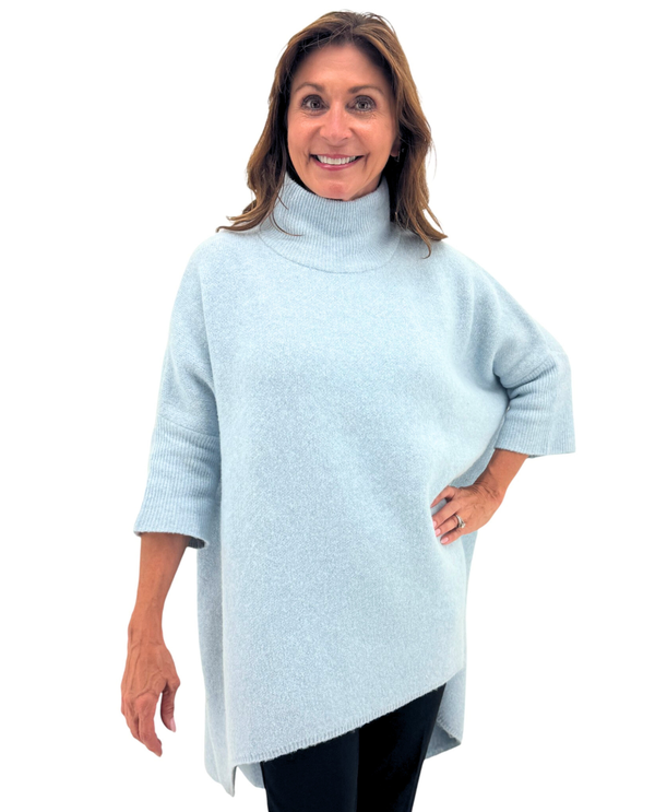 253A09 OVERSIZED TURTLENECK SWEATER POWDER BLUE