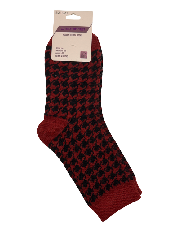 270752 HOUNDSTOOTH WOOL BLEND SOCK