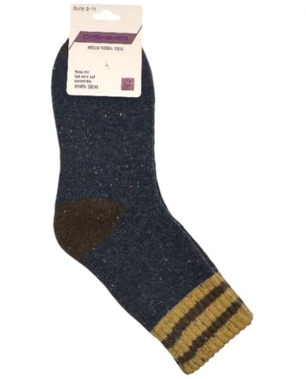 270757 STRIPE/SOLID WOOL BLEND SOCKS
