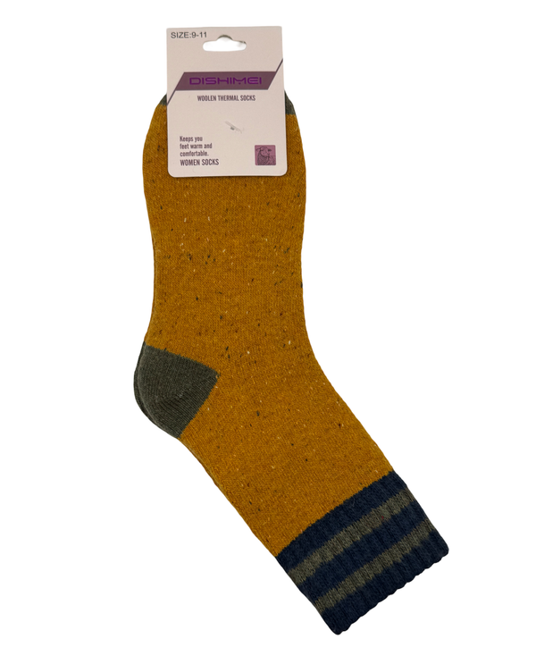 270757 STRIPE/SOLID WOOL BLEND SOCKS
